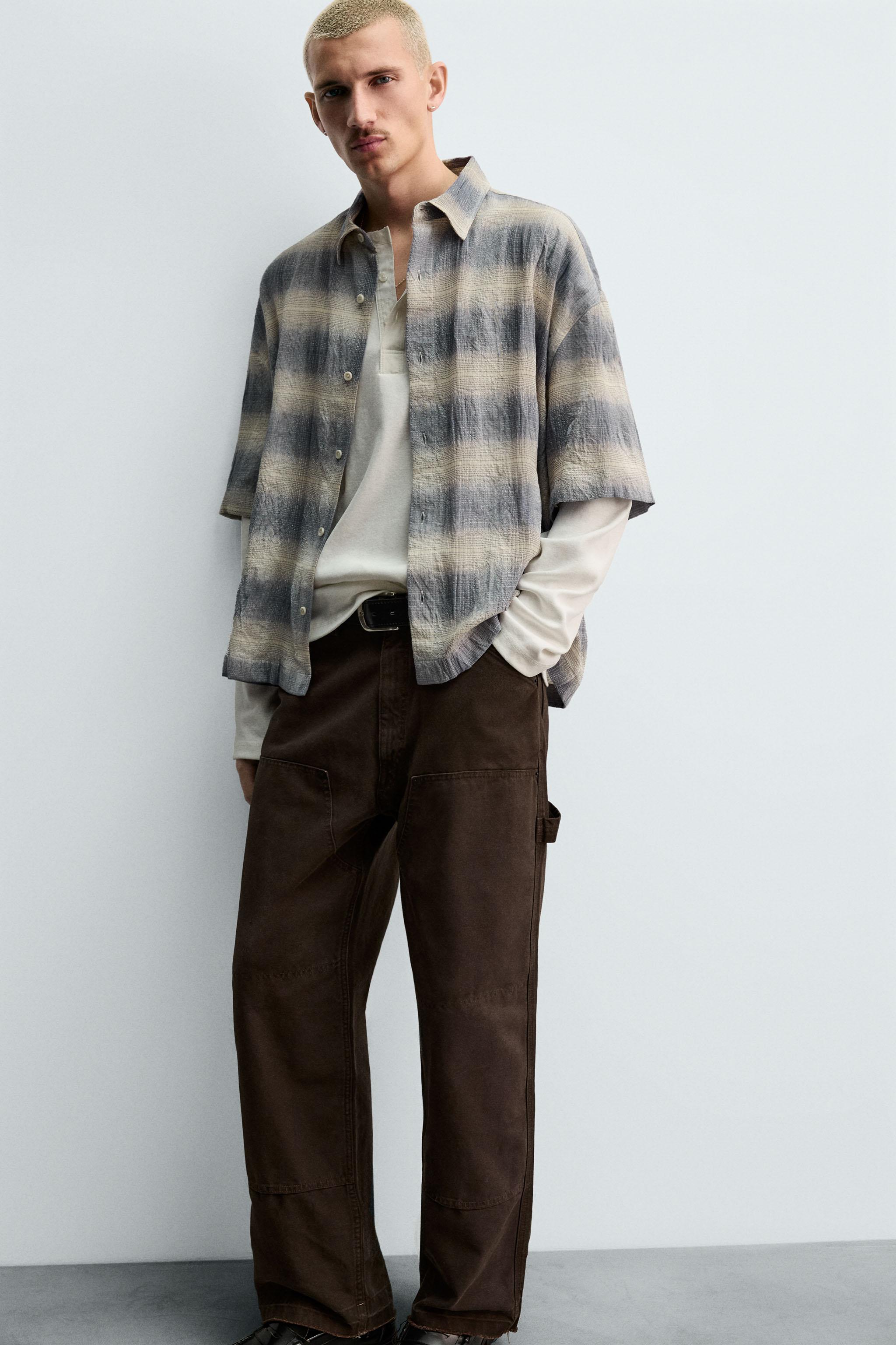TEXTURED PLAID SHIRT